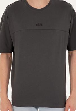 Erkek Comfort Fit Bisiklet Yaka Antrasit Tişört - 50287083076