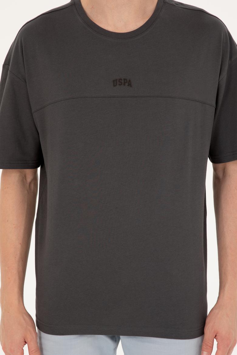 Erkek Comfort Fit Bisiklet Yaka Antrasit Tişört - 50287083076