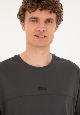 Erkek Comfort Fit Bisiklet Yaka Antrasit Tişört - 50287083076