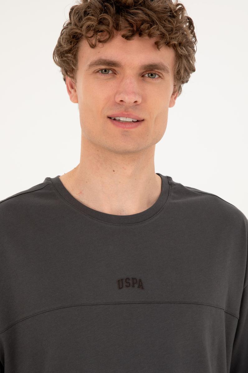 Erkek Comfort Fit Bisiklet Yaka Antrasit Tişört