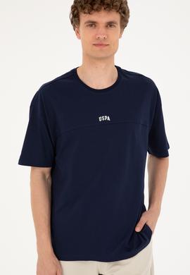 Erkek Comfort Fit Bisiklet Yaka Lacivert Tişört - 50287083069