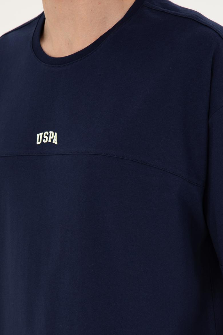 Erkek Comfort Fit Bisiklet Yaka Lacivert Tişört - 50287083069