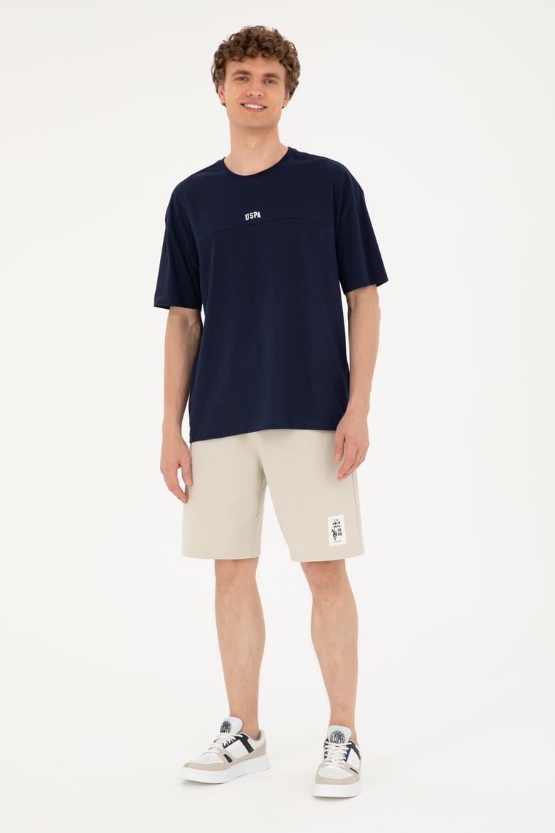 Erkek Comfort Fit Bisiklet Yaka Lacivert Tişört - 50287083069