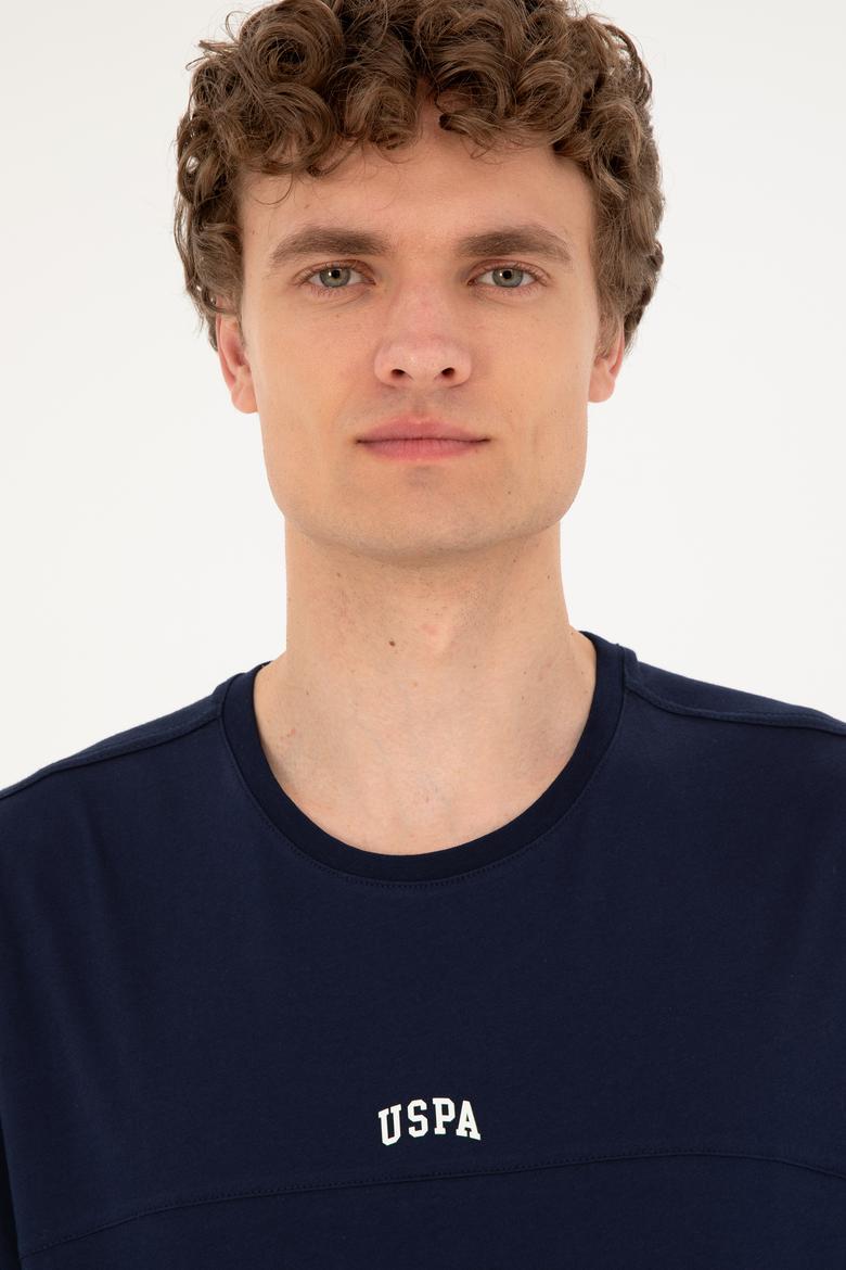 Erkek Comfort Fit Bisiklet Yaka Lacivert Tişört - 50287083069