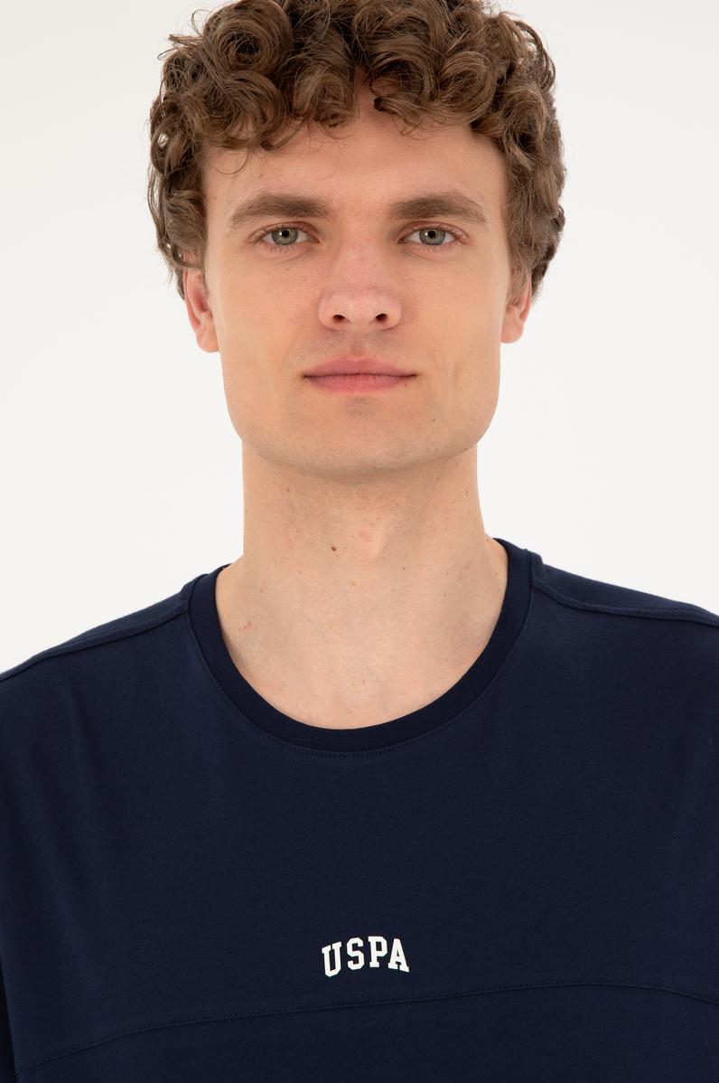 Erkek Comfort Fit Bisiklet Yaka Lacivert Tişört