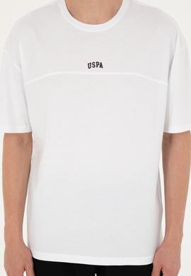 Erkek Comfort Fit Bisiklet Yaka Beyaz Tişört - 50287083019