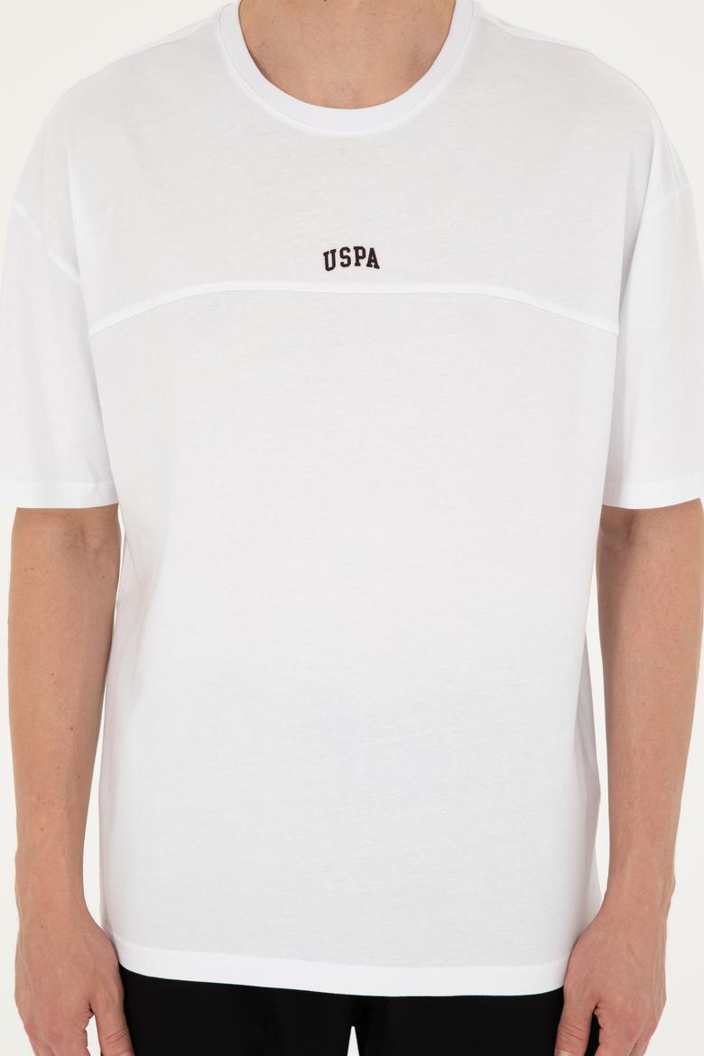 Erkek Comfort Fit Bisiklet Yaka Beyaz Tişört - 50287083019