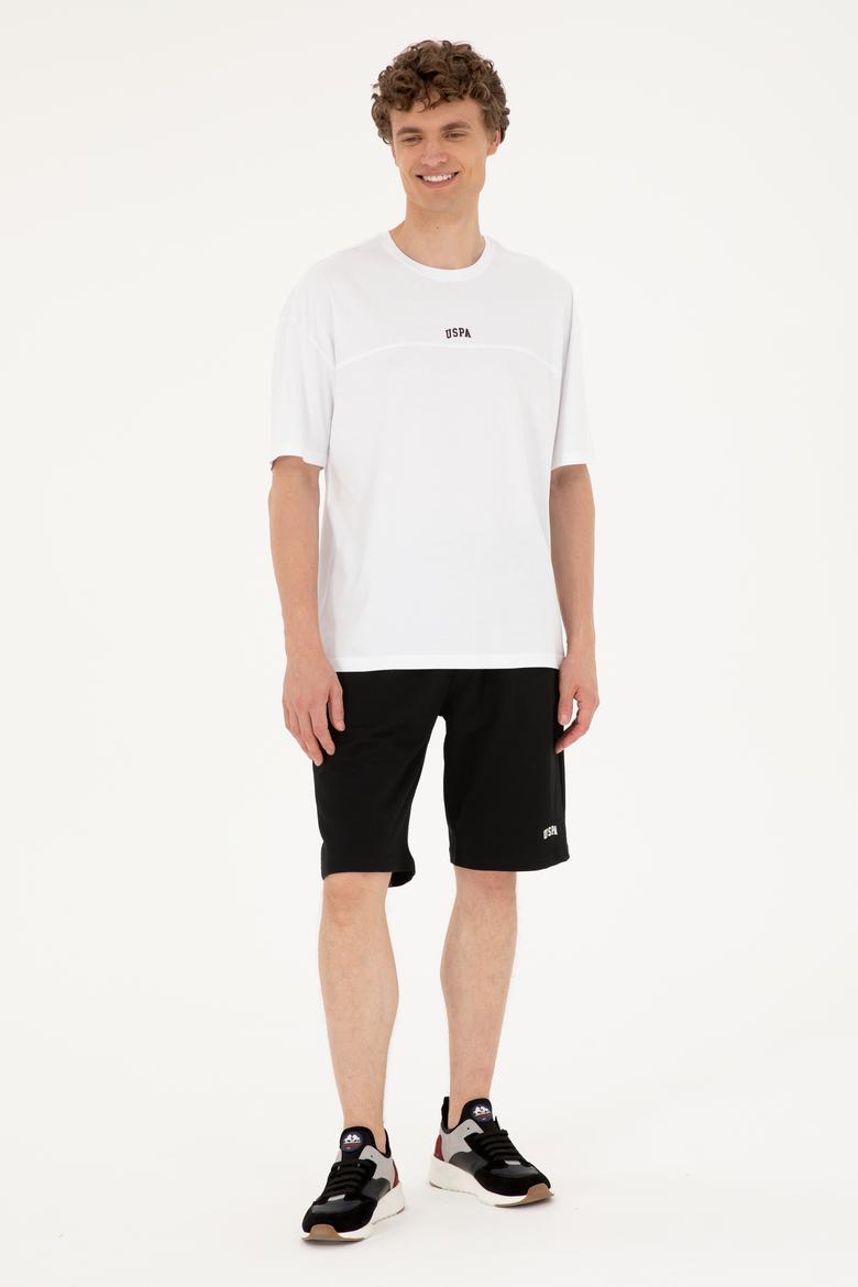 Erkek Comfort Fit Bisiklet Yaka Beyaz Tişört - 50287083019