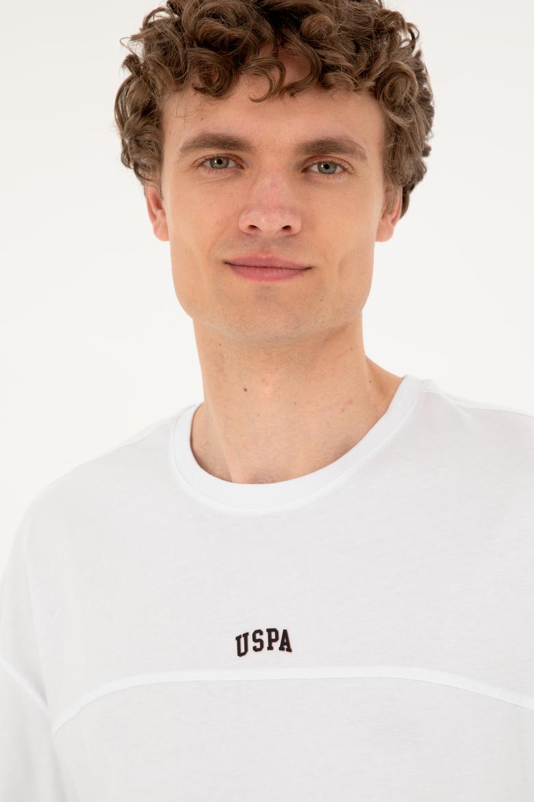 Erkek Comfort Fit Bisiklet Yaka Beyaz Tişört - 50287083019