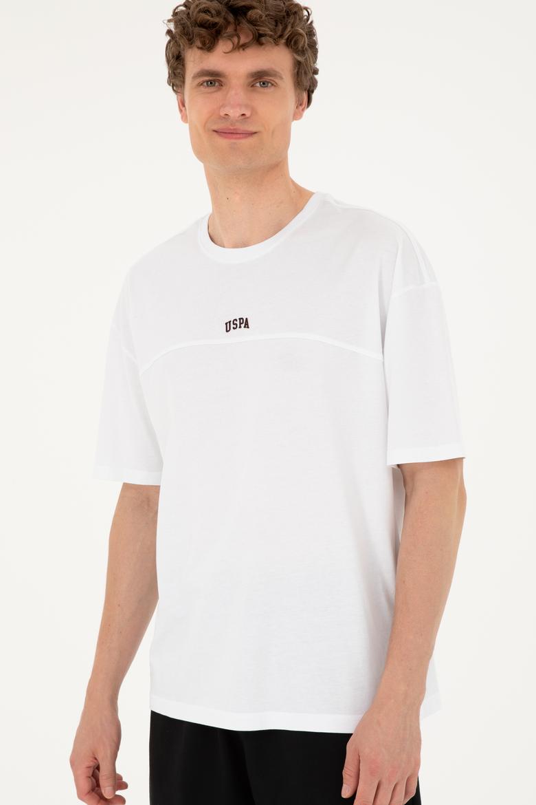 Erkek Comfort Fit Bisiklet Yaka Beyaz Tişört - 50287083019