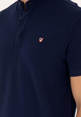 Erkek Lacivert Bisiklet Yaka Tişört - 50262955011