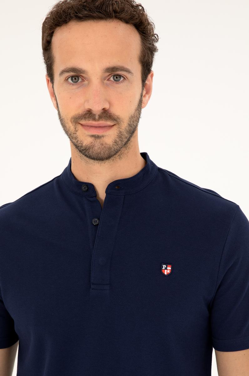 Erkek Lacivert Bisiklet Yaka Tişört