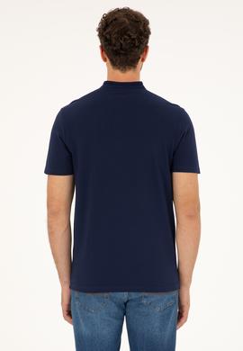 Erkek Lacivert Bisiklet Yaka Tişört - 50262955011