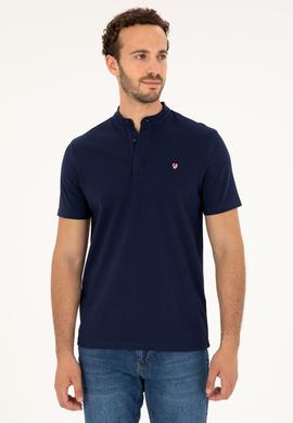 Erkek Lacivert Bisiklet Yaka Tişört - 50262955011