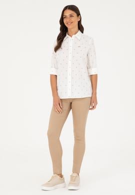 Kadın Haki Uzun Kollu Gömlek - 50280943004