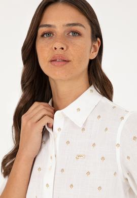 Kadın Haki Uzun Kollu Gömlek - 50280943004