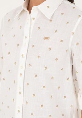 Kadın Haki Uzun Kollu Gömlek - 50280943004