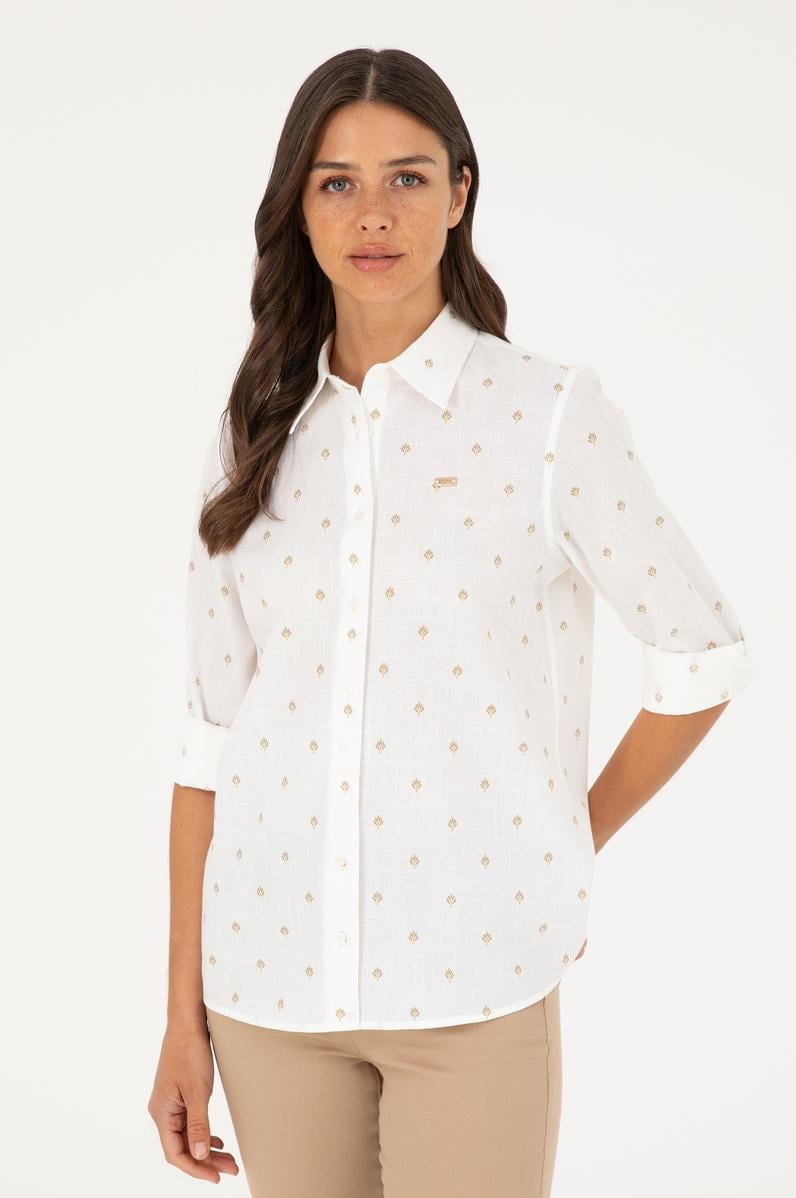 Kadın Haki Uzun Kollu Gömlek