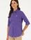 Kadın Mor Uzun Kollu Basic Gömlek