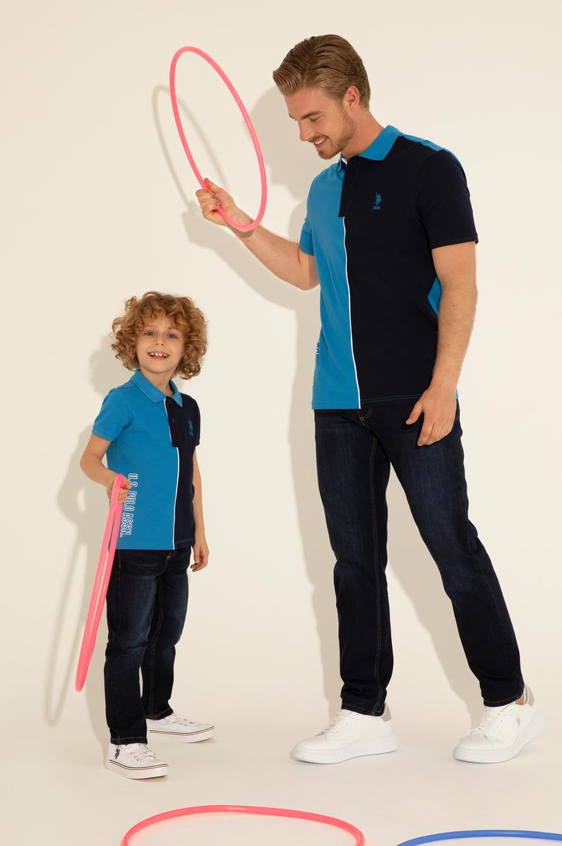 Erkek Çocuk Saks Polo Yaka Tişört