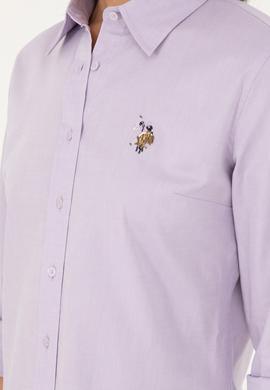 Kadın Lila Uzun Kollu Basic Gömlek - 50283987043