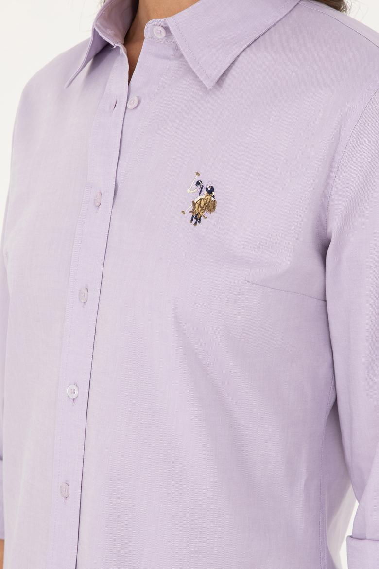 Kadın Lila Uzun Kollu Basic Gömlek - 50283987043