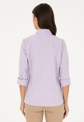 Kadın Lila Uzun Kollu Basic Gömlek - 50283987043