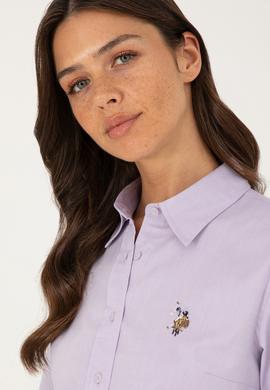 Kadın Lila Uzun Kollu Basic Gömlek - 50283987043