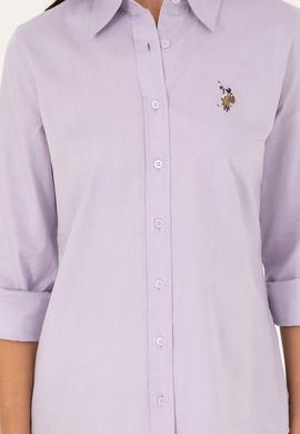 Kadın Lila Uzun Kollu Basic Gömlek - 50283987043