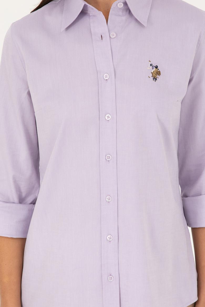 Kadın Lila Uzun Kollu Basic Gömlek - 50283987043