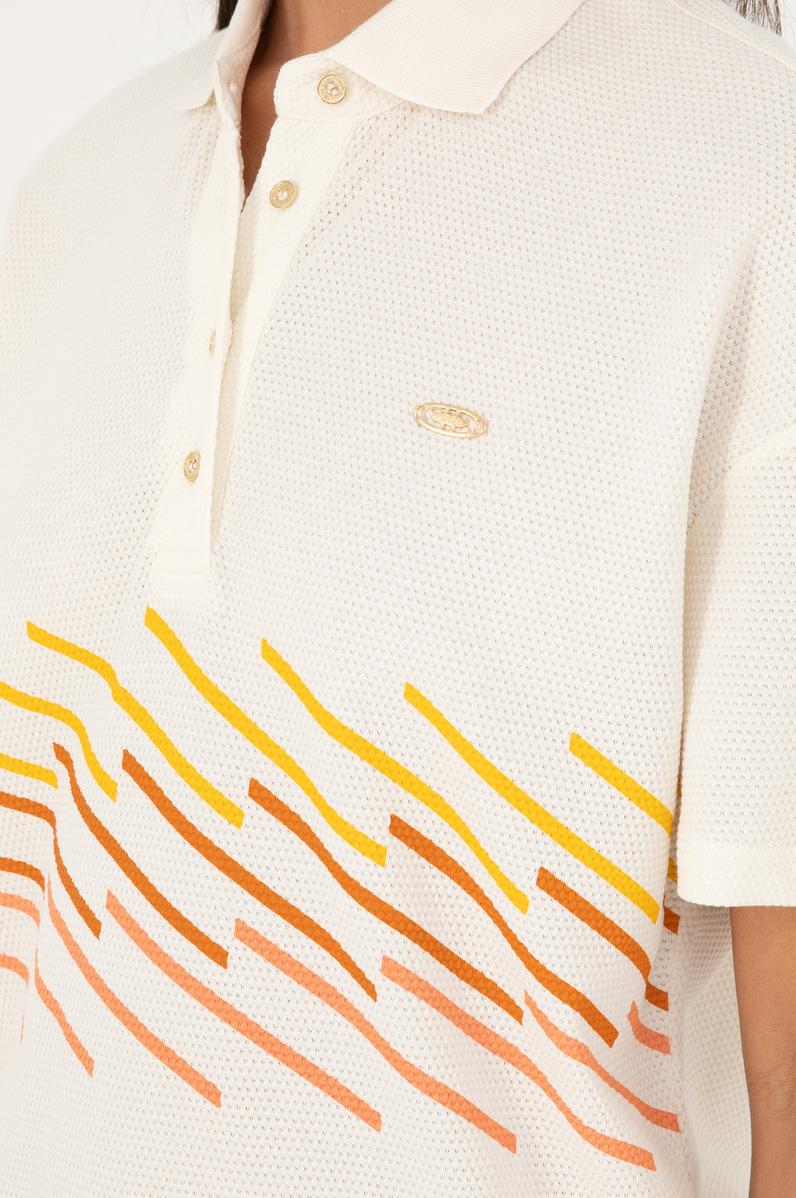 Kadın Ekru Polo Yaka Tişört