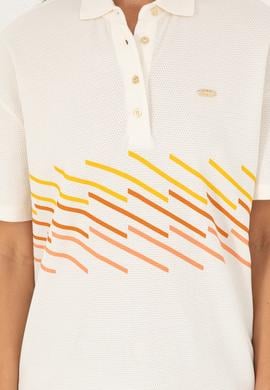 Kadın Ekru Polo Yaka Tişört - 50283373005