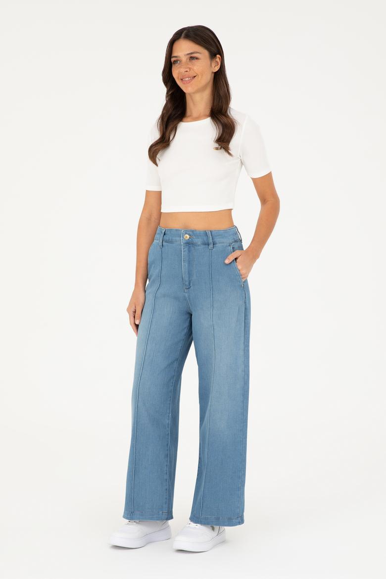 Kadın Mavi Loose Fit Jean Pantolon - 50282731002