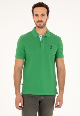 Erkek Regular Fit Polo Yaka Yeşil Basic Tişört - 50279611208