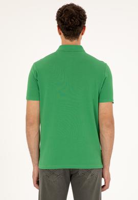 Erkek Regular Fit Polo Yaka Yeşil Basic Tişört - 50279611208