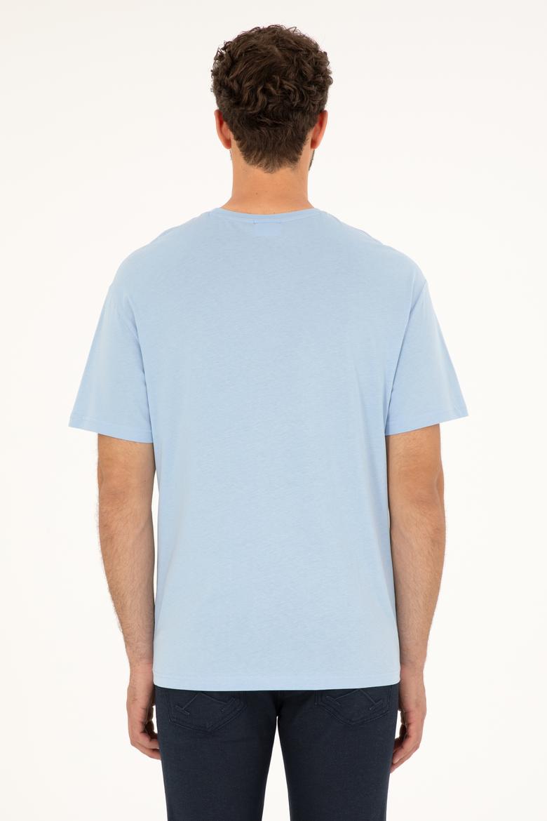 Erkek Açık Mavi Tişört - 50281079021