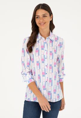 Kadın Saks Uzun Kollu Gömlek - 50283424001