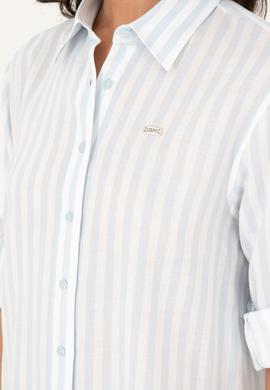 Kadın Açık Mavi Uzun Kollu Gömlek - 50280944002