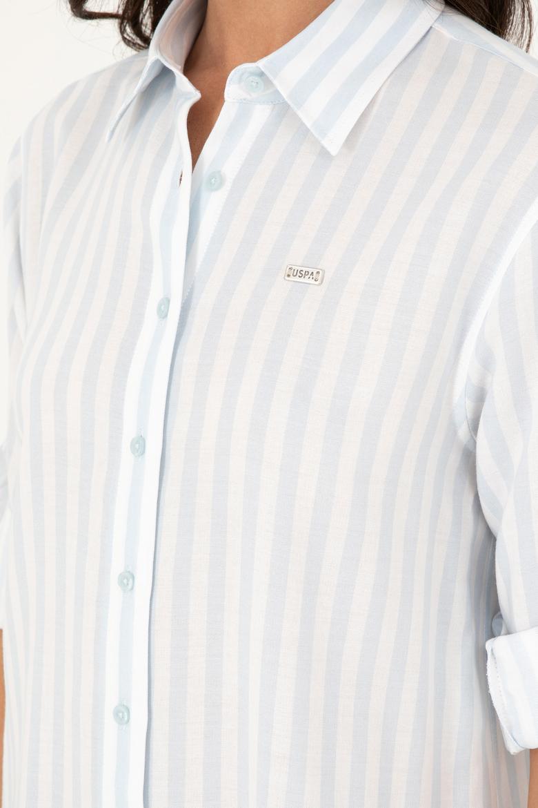 Kadın Açık Mavi Uzun Kollu Gömlek - 50280944002