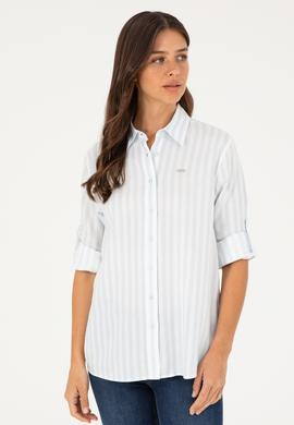 Kadın Açık Mavi Uzun Kollu Gömlek - 50280944002