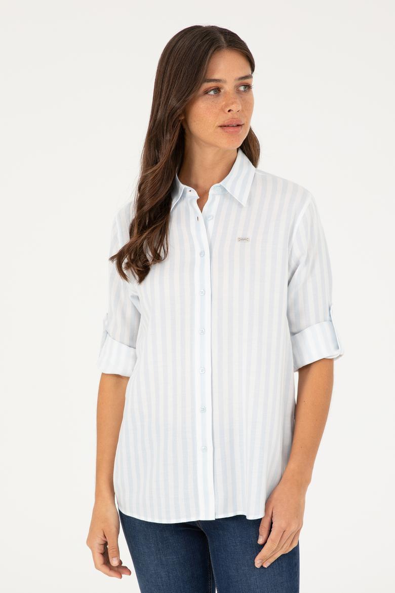 Kadın Açık Mavi Uzun Kollu Gömlek