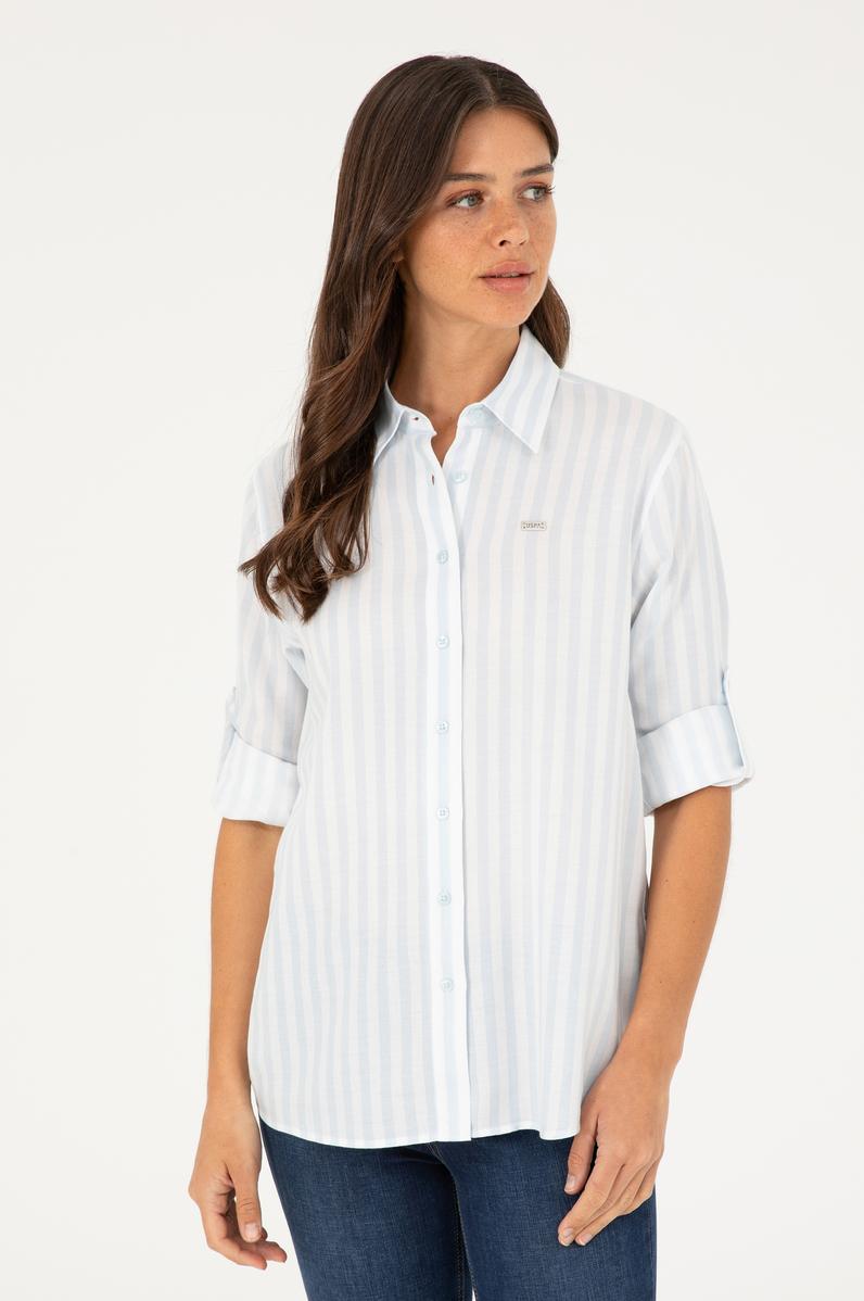 Kadın Açık Mavi Uzun Kollu Gömlek