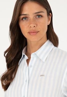 Kadın Açık Mavi Uzun Kollu Gömlek - 50280944002