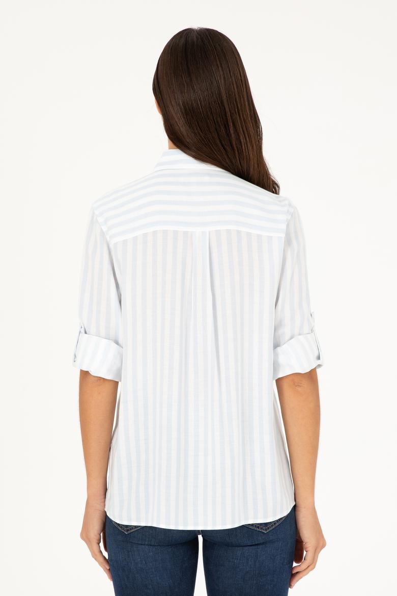 Kadın Açık Mavi Uzun Kollu Gömlek - 50280944002