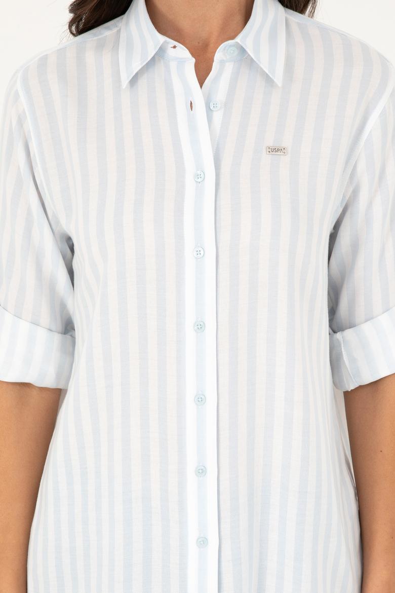 Kadın Açık Mavi Uzun Kollu Gömlek - 50280944002