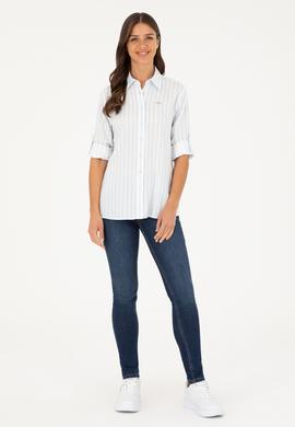 Kadın Açık Mavi Uzun Kollu Gömlek - 50280944002