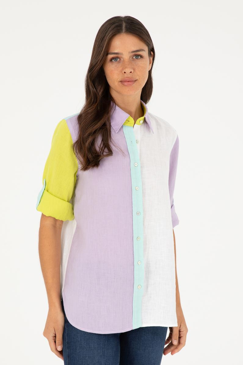 Kadın Lila Uzun Kollu Gömlek