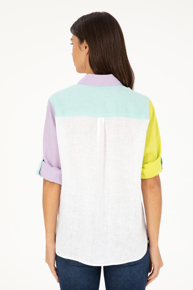 Kadın Lila Uzun Kollu Gömlek - 50283567021