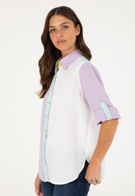 Kadın Lila Uzun Kollu Gömlek - 50283567021