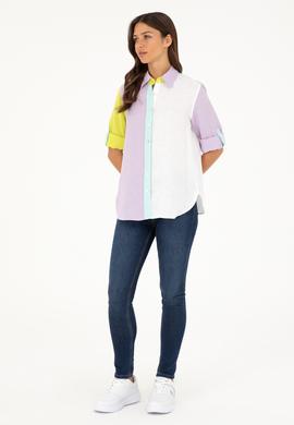 Kadın Lila Uzun Kollu Gömlek - 50283567021